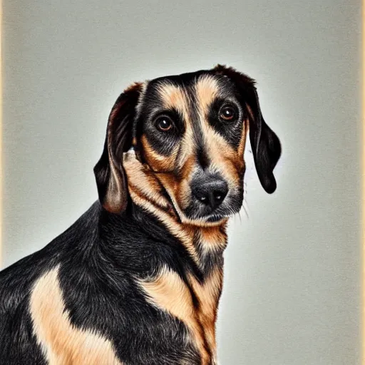 Image similar to a detailed portrait of a kind dog