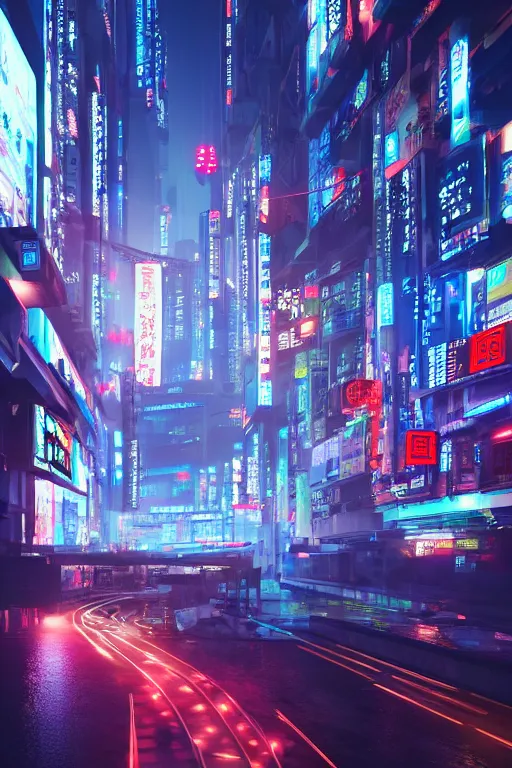 Prompt: GTR XU1, Futuristic Asian city at night with rain, Cyberpunk style, Neon lights, Matte painting, cinematic lighting, corona render, smoke, light rays, 8k