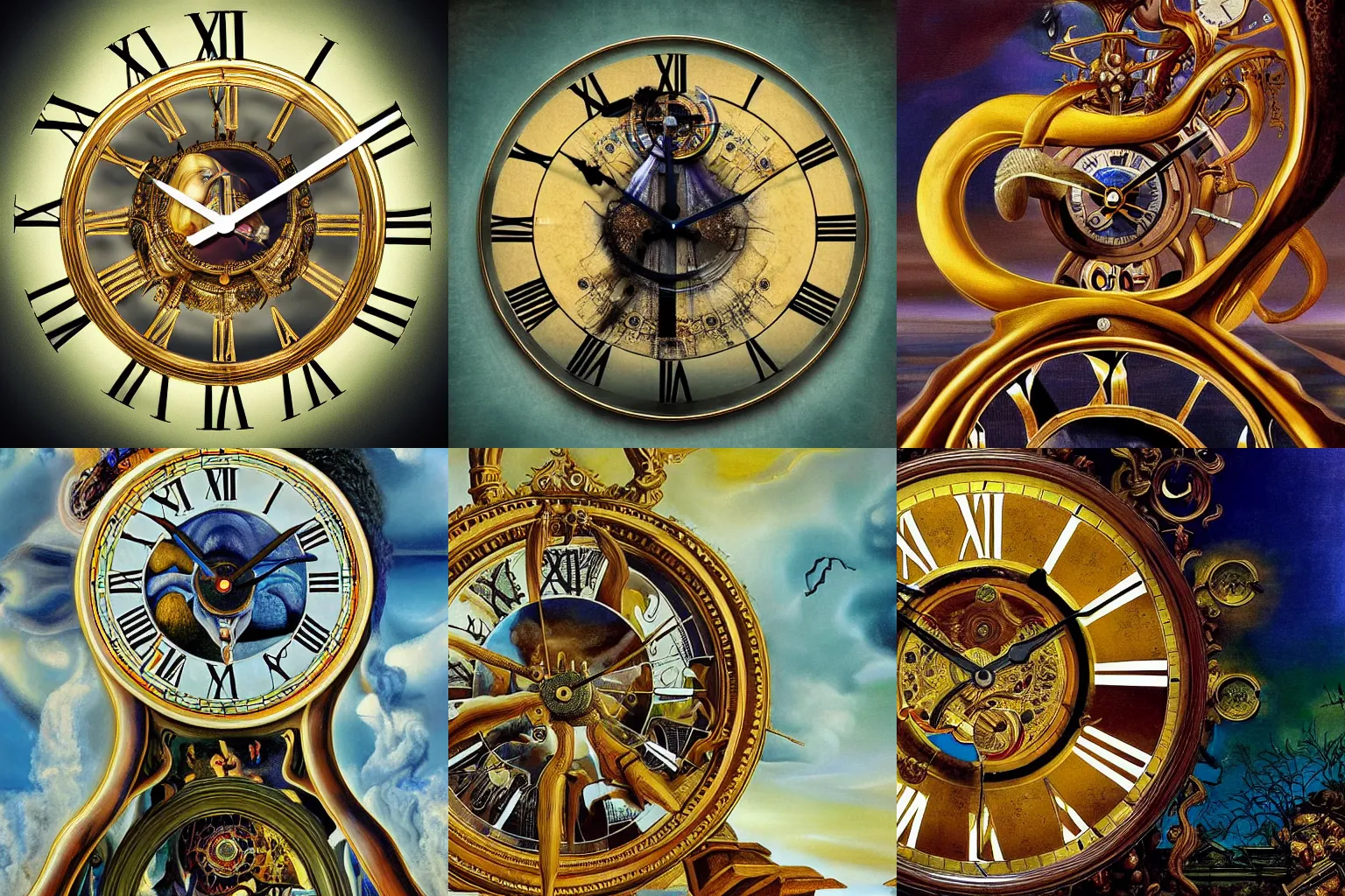 Prompt: a beautiful immaculate majestic h-res painting of a demonic clock by Salvador Dali high detail, award winning hyperrealistic, photorealistic, octante render, elegant, cinematic, high textures, hyper sharp, 8k, insanely detailed and intricate, graphic design, cinematic atmosphere, hypermaximalist, hyper realistic, super detailed, 4k HDR hyper realistic high quality