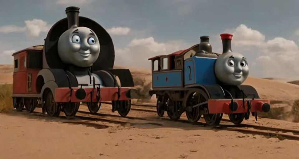 Image similar to still frame of Thomas the Tank Engine in MAD MAX: FURY ROAD (2015)