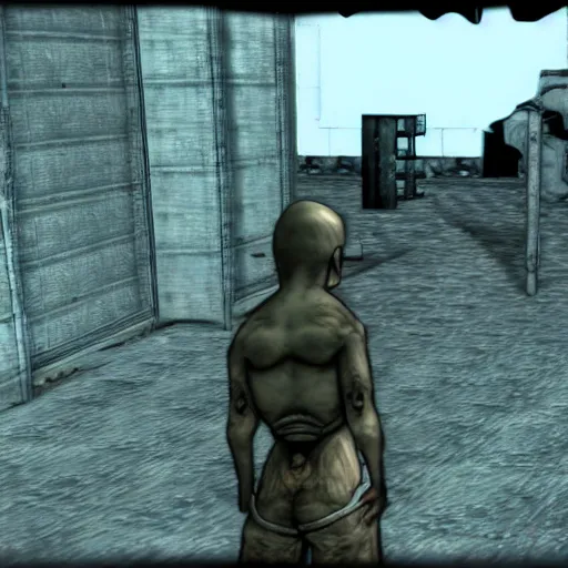 Prompt: Ao Oni in Fallout 3, gameplay, screenshot
