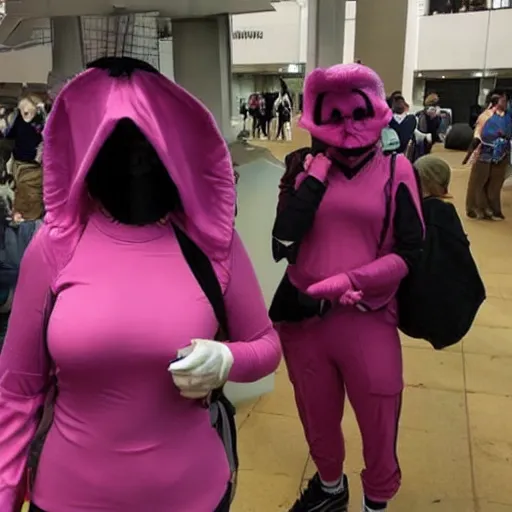 Image similar to a person cosplaying a wojak meme