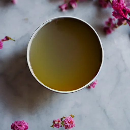 Image similar to photo of sakura tea, beautiful, recipe, cinematic,