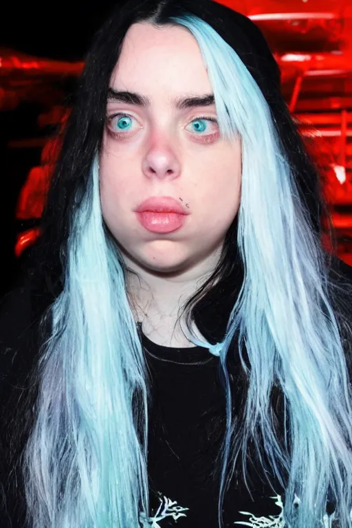 Image similar to half billie eilish half crustacean
