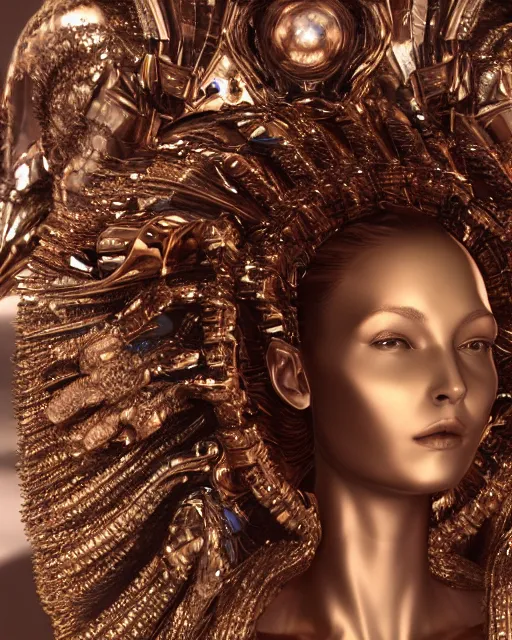 Image similar to a highly detailed metahuman 4 k close up render of an alien goddess bella hadid monument in iris van herpen armor schiaparelli in diamonds crystals swarovski and jewelry iridescent in style of alphonse mucha gustav klimt trending on artstation made in unreal engine 4