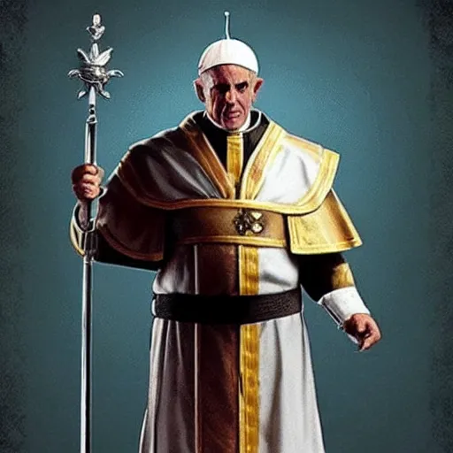 Image similar to the pope as a mortal kombat character