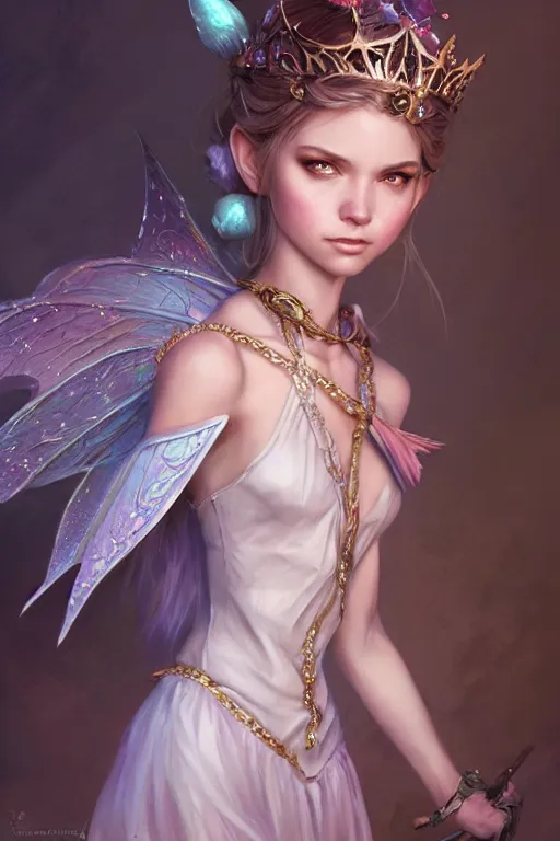 Image similar to fairy princess, highly detailed, d & d, fantasy, highly detailed, digital painting, trending on artstation, concept art, sharp focus, illustration, art by artgerm and greg rutkowski and fuji choko and viktoria gavrilenko and hoang lap