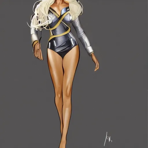 Image similar to Ororo Munroe dressed in Louis Vuitton, concept art, artstation