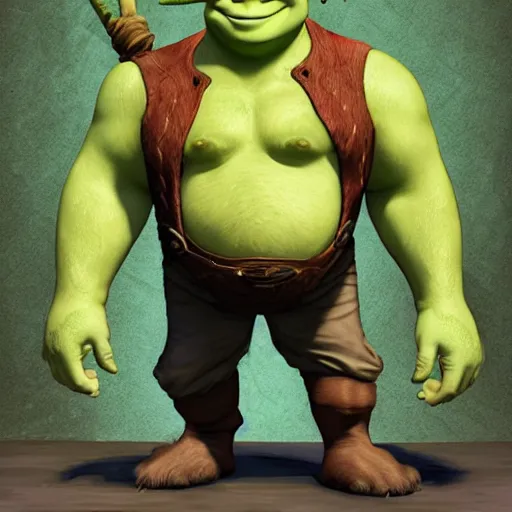 Image similar to shrek as a final fantasy character