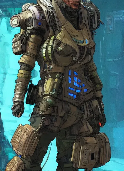 Image similar to apex legends cyberpunk blackops swimmer. concept art by james gurney and mœbius. gorgeous face.