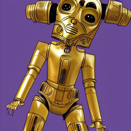 Image similar to C3P0 as a cute anime girl