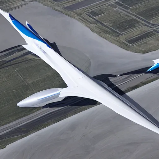 Image similar to an aircraft design in a collaboration between airbus and zaha hadid