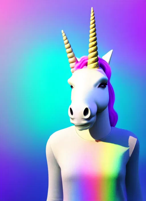 Image similar to unicorn wearing big vr headset, vr headset in techno background, soft gradient texture, realistic 3 d render, high lights, 4 k, high detailed photography, 5 0 mm lens, rich vivid colors, smooth gradients, depth of field, cinematic, hyper realism, high detail, octane render, unreal engine, 8 k