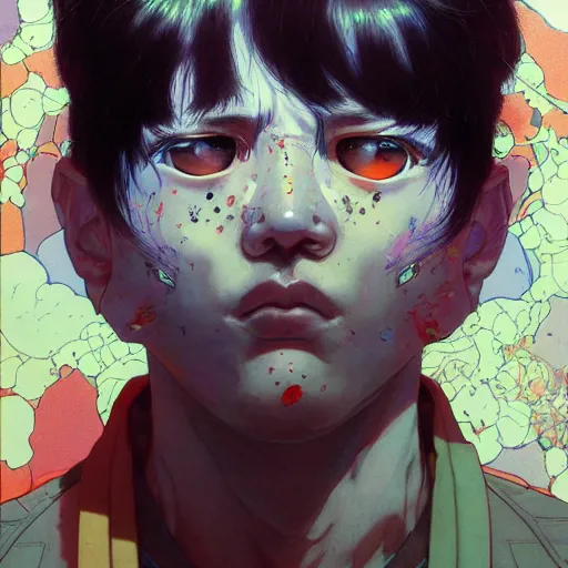 Image similar to prompt : citizen portrait soft light painted by james jean and katsuhiro otomo and erik jones, inspired by akira anime, smooth face feature, intricate oil painting, high detail illustration, sharp high detail, manga and anime 1 9 9 9