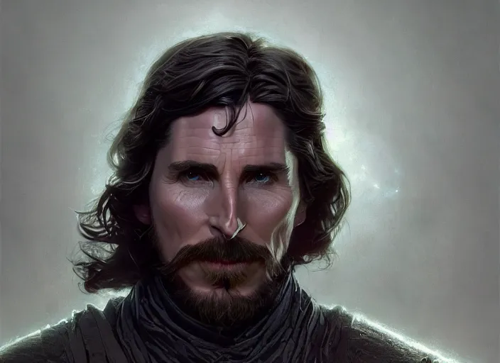 Image similar to christian bale as oscar diggs, intricate, d & d, wizard, powerful, fantasy, art nouveau, digital painting, trending on artstation, sharp focus, wide shot, illustration, global illumination, ray tracing, art by artgerm and greg rutkowski and ruan jia