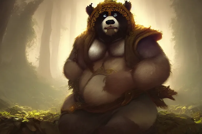 Prompt: < important > amazing portrait of the pandaren monk of the forest < / important >, hearthstone splash art, deiv calviz, splash art, natural light, elegant, intricate, fantasy, atmospheric lighting, by greg rutkowski, hearthstone splash art, hd wallpaper, ultra high details