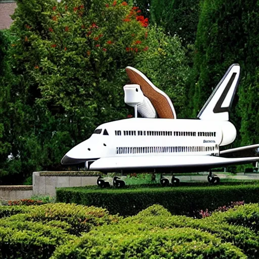 Prompt: shuttle in a garden