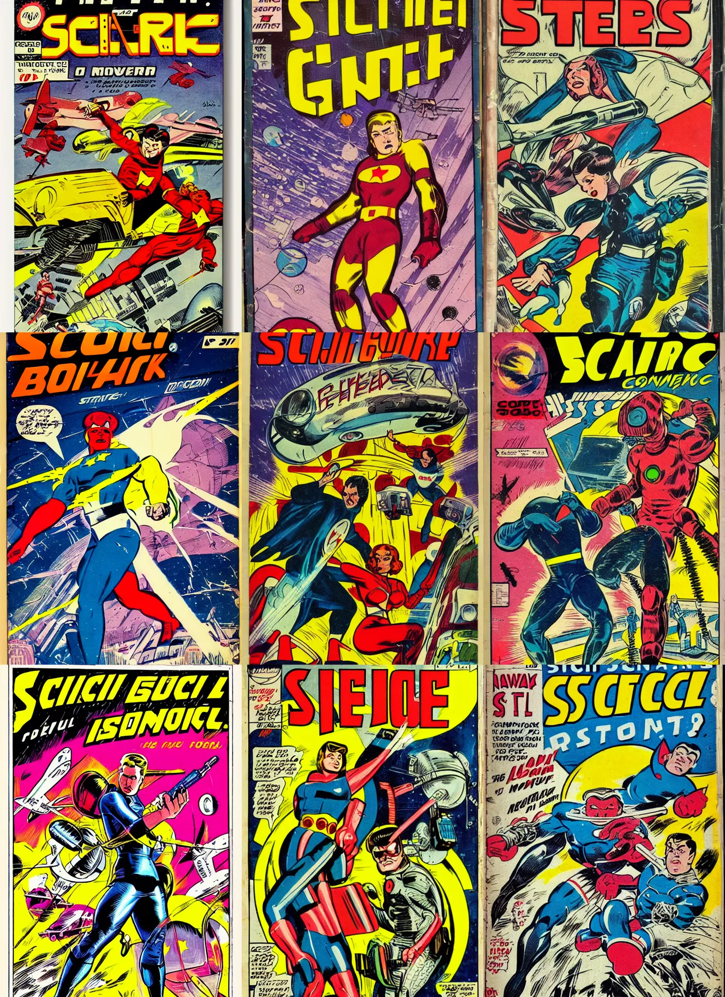 Prompt: retro sci - fi comic book cover