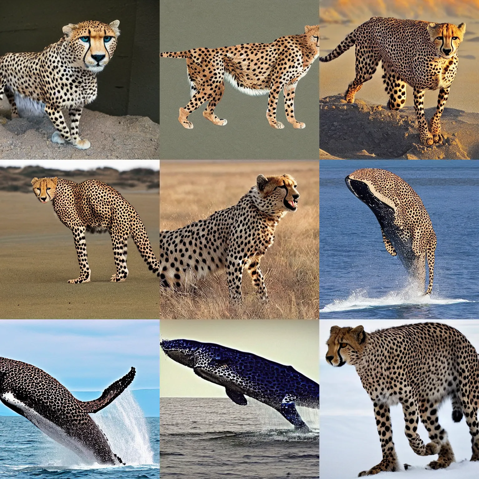 Prompt: mix between cheetah and whale