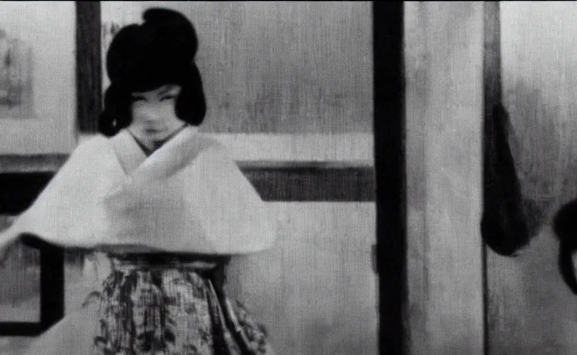 Image similar to a woman, screenshot from a 1 9 6 0 s japanese art house film