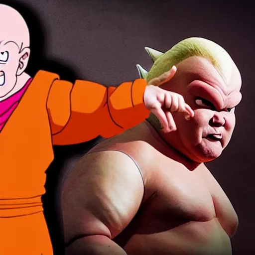 Prompt: johncreilly! as majin buu in dragonball z