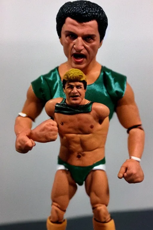 Image similar to volodymyr zelenskyy as a 1 9 8 0 s wrestling action figure