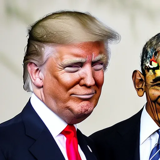 Image similar to Donald Trump and Obama get married