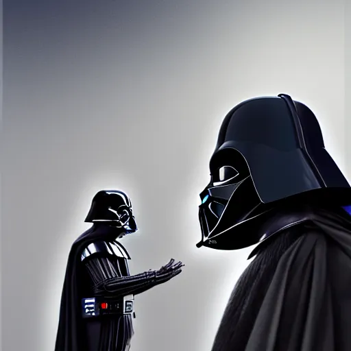 Prompt: Darth Vader talking with William the Conqueror, digital art, realistic, artstation