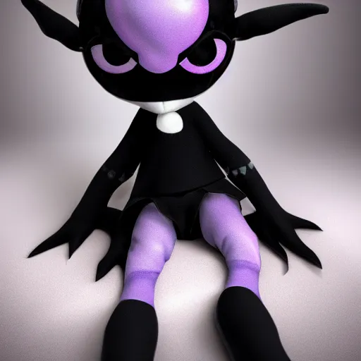 Prompt: cute fumo plush of a void imp who crawled out a hole in reality, anime girl, symmetry, gothic, vray