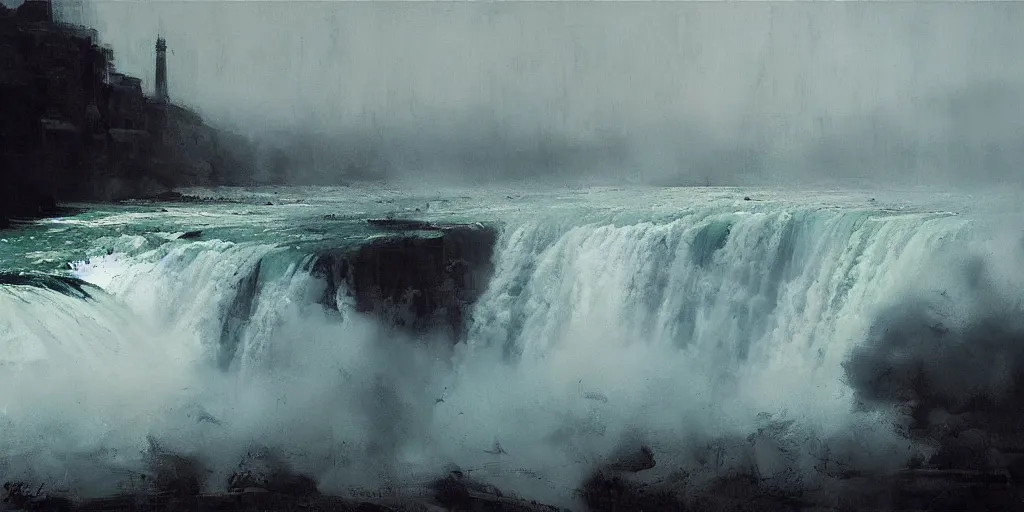 Prompt: niagara falls by jeremy mann