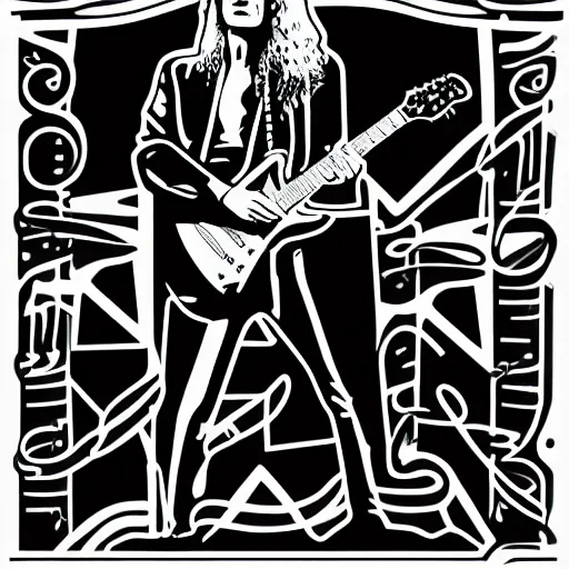 Image similar to jimmy page from led zepelin playing - guitar - solo, sticker - art, svg vector, adobe - illustrator