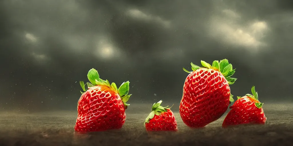 Image similar to beautiful digital illustration of a strawberry tornado, cinematic, concept art, deviantart, artsation, artstation hq, hd, 1 6 k resolution, smooth, sharp detail, amazing depth, octane, finalrender, unreal engine