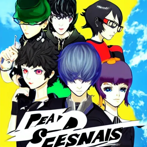 Image similar to persona 6, in the style of shin megami tensei, video game cover