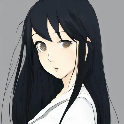 Image similar to full headshot portrait of a girl with long black hair, wearing a surgical mask, drawn by ATDAN, by Avetetsuya Studios, attractive character, colored sketch anime manga panel, trending on Pixiv