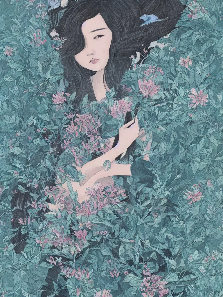 Image similar to a beautiful illustration by tina jiang,