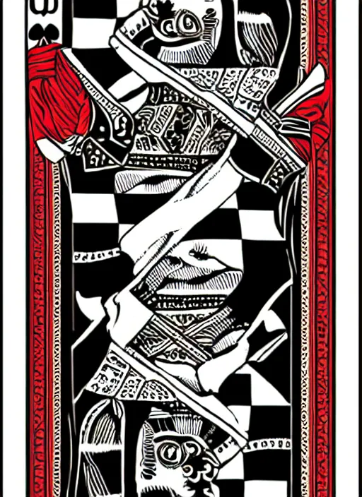 Image similar to queen of spades playing card in the style of marvel