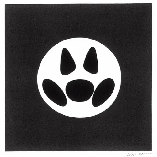 Image similar to minimal geometric dog symbol by karl gerstner, monochrome