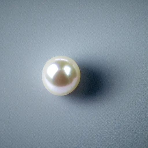 Image similar to a single pearl floating in gray space