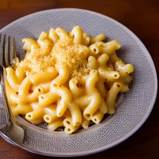 Prompt: a plate of macaroni and cheese