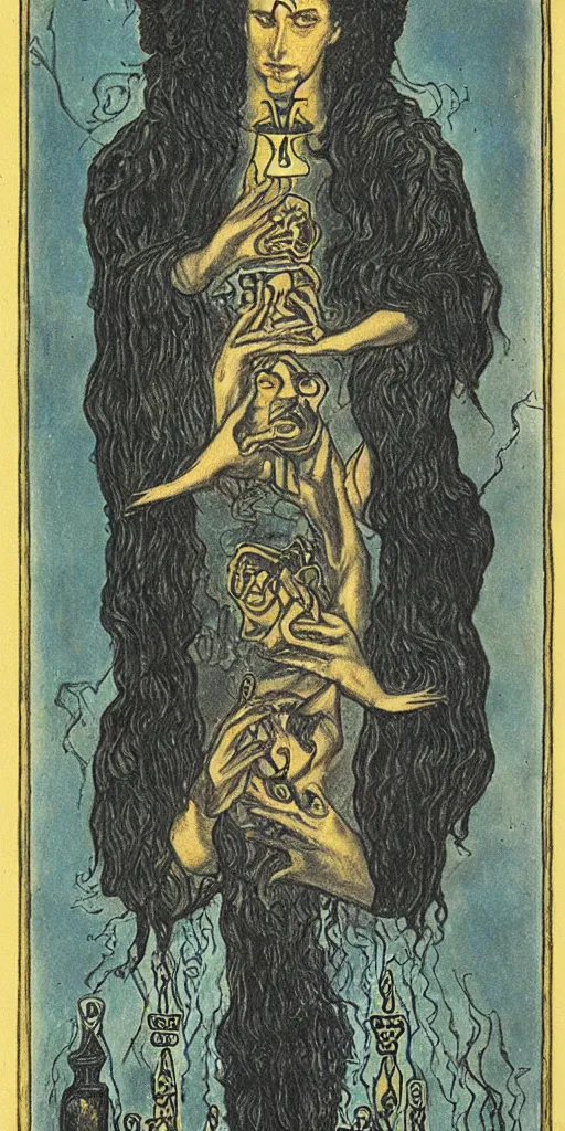 Image similar to the ace of cups tarot card by austin osman spare