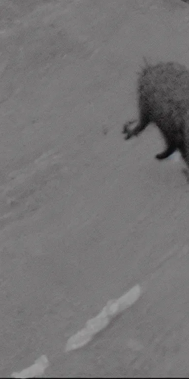 Prompt: terrifying creature, grainy footage