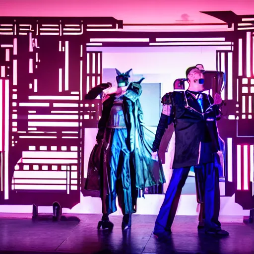 Image similar to a cyberpunk themed opera