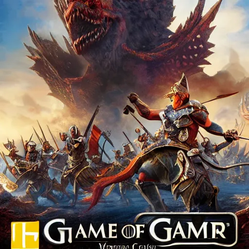 Prompt: video game box art of a ps 4 game called game of war, 4 k, highly detailed cover art.