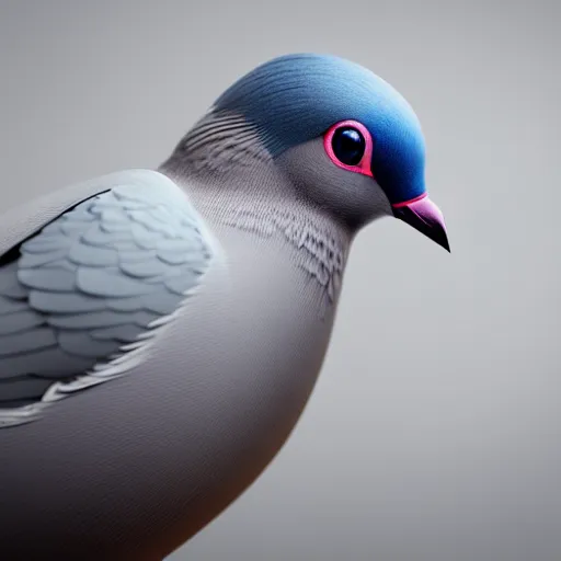 Prompt: beautiful humanized pigeon girl in full growth, studio shot in style, professional photographer, many details, super realistic, high quality, 8 k