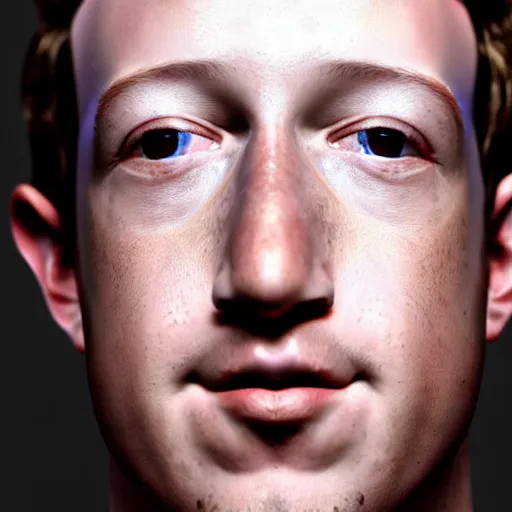 Image similar to UHD photorealistic zuckerberg with chameleon eyes, sitting in a dark room lit be a lava lamp looking at a fly on a wall