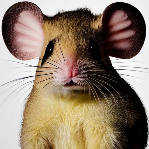 Prompt: portrait of pikachu - mouse hybrid, head and shoulders shot, by annie leibovitz, studio lighting