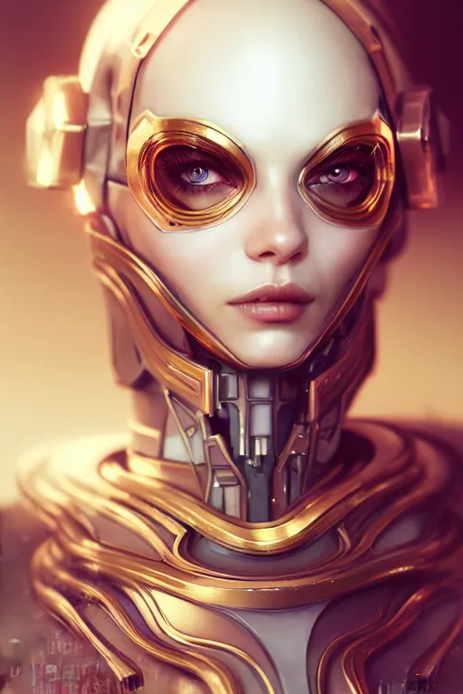 Image similar to soft lustrous seductive ivory cyborg, golden ratio, details, scifi, dark fantasy, cyberpunk, intricate, decadent, ornate, highly detailed, digital painting, octane render, 8 k, artstation, concept art, smooth, sharp focus, illustration, art by artgerm, loish, wlop