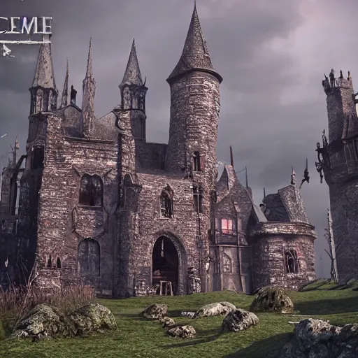 Prompt: gothic vampire castle, realistic, highly detailed, hd, unreal engine, guillermo del toro