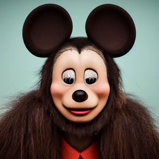 Prompt: the [ face of a person ] who looks like ( ( ( mickey mouse ) ) ), trending on unsplash, zbrush contest winner, [ 4 k photorealism ]!!, shot by jimmy nelson!!