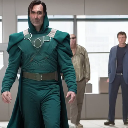 Image similar to Jon Hamm as Doctor Doom in the new Fantastic Four movie